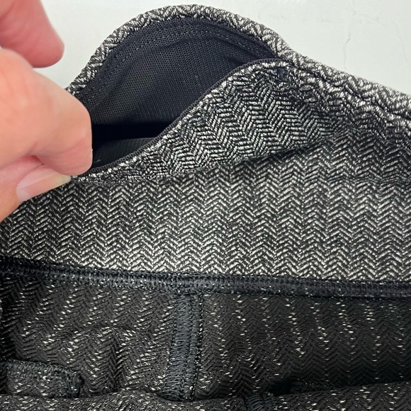 Athleta Gray Delaney Herringbone Pants Women’s Large Fitted Textured Leggings - Picture 14 of 16